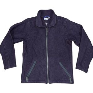 Ibex Women's Heavyweight Wool Full Zip Jacket Purple Size Small Made‎ in USA